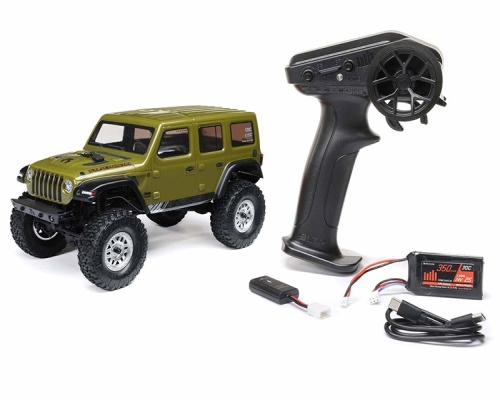 1:24 SCX24 Jeep Wrangler JLU 4WD Rock Crawler RTR Green