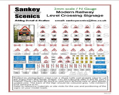 2mm Scale Modern Railway Level Crossing Signage Modelling Electronics
