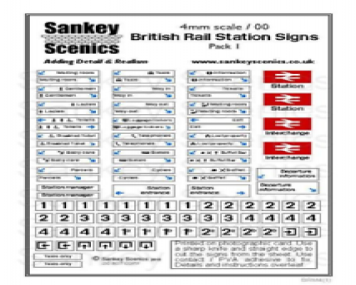 4mm Scale British Rail Station Signs