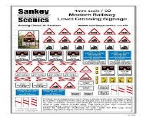 4mm Scale Modern Railway Level Crossing Singage