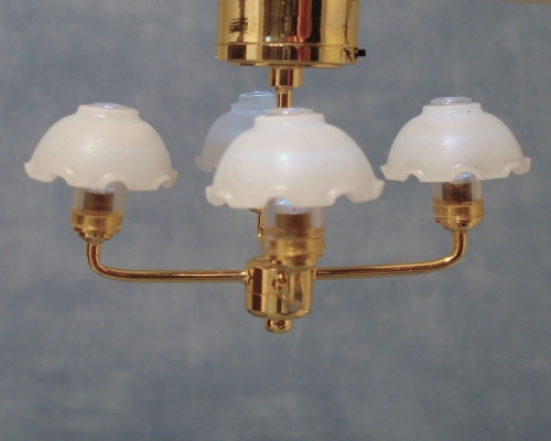 Ceiling Light with 4 Piecrust Shades Dolls House DE359