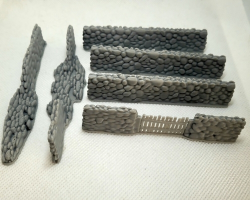 Dry stone wall 3D Printed set 00/HO gauge
